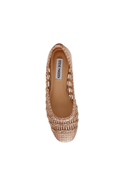 Steve Madden Womens Warm-Up Rose Gold Ballet Flats