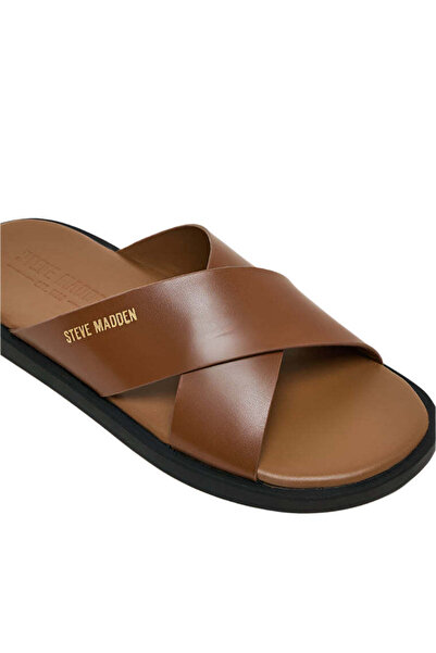 Steve Madden Mens Granuluar Tan Leather Arabic Sandals