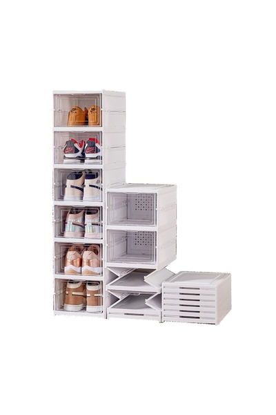 Promagg 6-Layer Foldable Shoe Organizer Made of Clear Plastic
