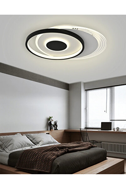 LED CONCEPT LED chandelier with 3 light types and remote control, 86W, dimmable, black with white