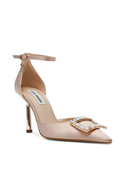 Steve Madden Womens Accession Champagne Satn Heels
