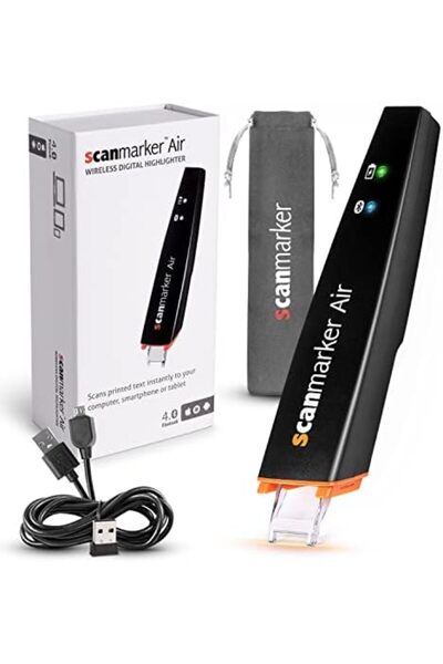 scanmarker Air Pen Scanner - OCR Digital Highlighter and Reader - Wireless (Mac Win iOS Android) (Bl