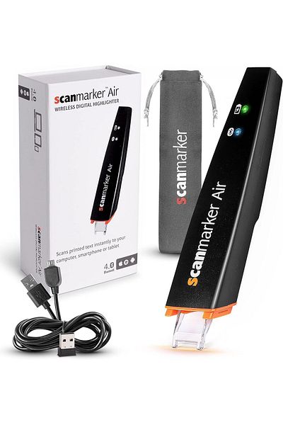 scanmarker Air Pen Scanner - OCR Digital Highlighter and Reader - Wireless (Mac Win iOS Android) (Bl