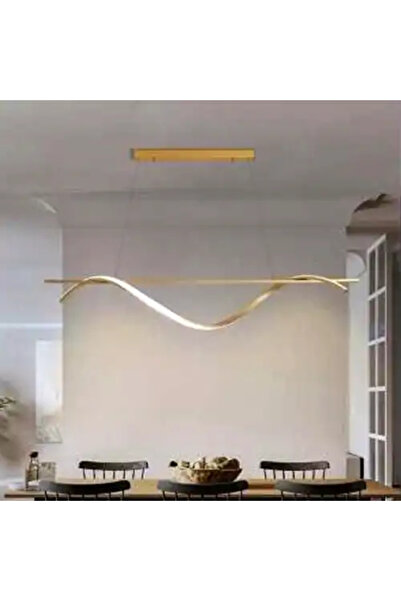 LED CONCEPT Lustra LED cu 3 tipuri de lumina si telecomanda, aurie, liniara, ...