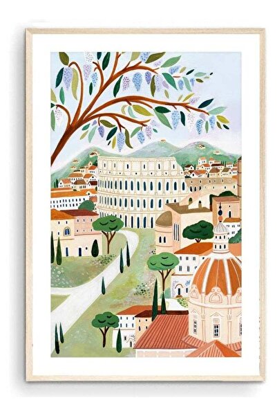 Emoda home Trove فن روما الوطني - ملصق سفر إلى الكولوسيوم، إيطاليا، طباعة أور...