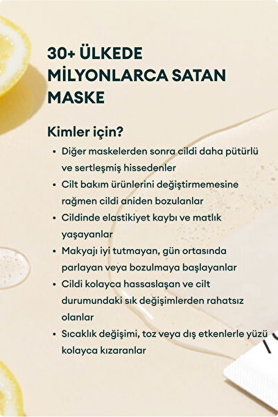 Ariul 7 Days Mask Lemon C - Canlandırıcı ve Aydınlatıcı Limon Özlü Vegan Kağıt Mask