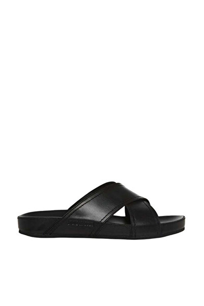 Steve Madden Mens Jericho Black Leather Arabic Sandals