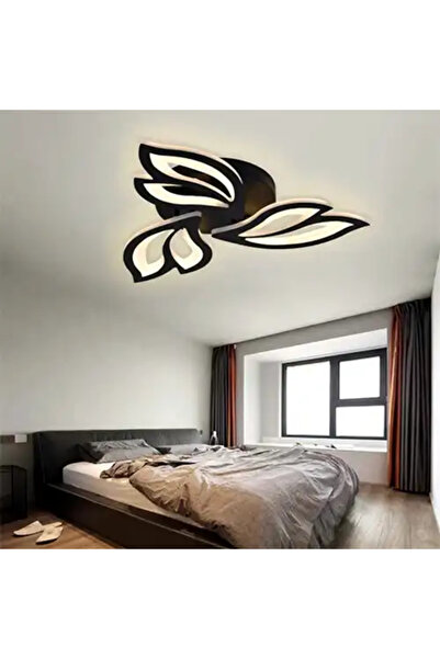 LED CONCEPT LED chandelier with 3 types of light and remote control, black, asymmetrical, 72W, dimmable, 55x55x10cm