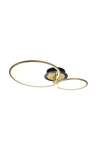 LED CONCEPT LED chandelier with 3 types of light and remote control, 53W, dimmable, black with gold