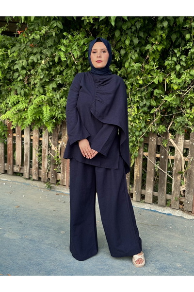 POLEN Şal yaka ince keten takım