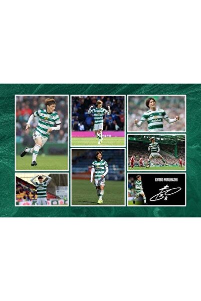 Emoda home Trove كيوغو فوروهاشي - طباعة صورة مونتاج موقعة سلتيك مقاس ١٢×٨ بوصة