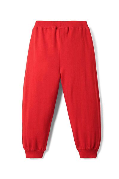 Babyhug Cotton Terry Knit Full Length Lounge Pants With Text Print - Red