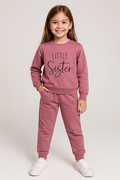mb kids Sister Print 2 Thread Girl Tracksuit Set