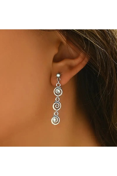 Dodemert Home Bohemian Ethnic Style Geometric Spiral Pendant Earrings