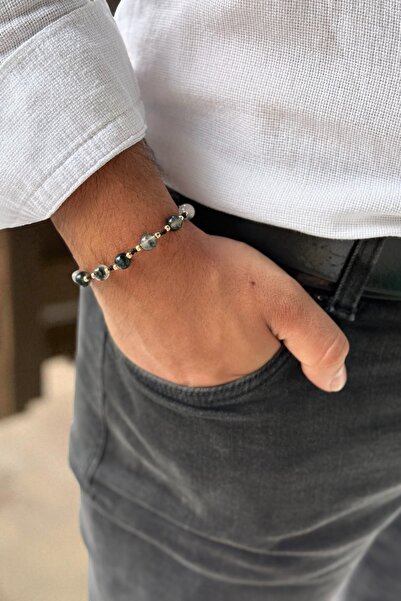 Utku Kuyumculuk 14 AYAR ÖZEL TASARIM YOSUNLU AKİK TAŞLI VE ALTIN TOPLU İP BİLEKLİK