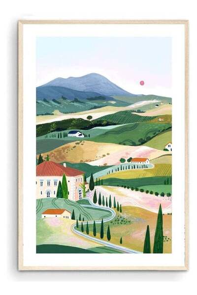 Emoda home Trove طبعة فنية من نيشنكوج توسكانا، طبعة فنية من إيطاليا، فال دي أ...