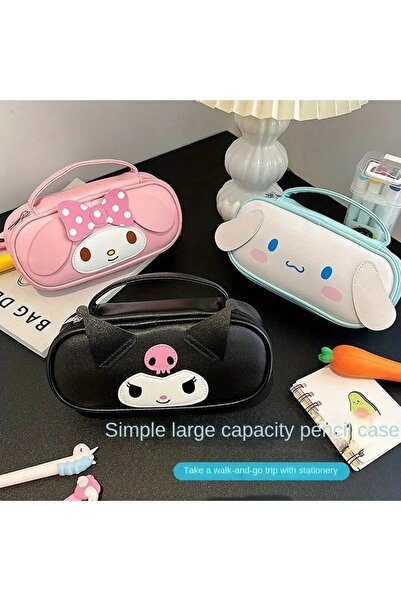 Fillikutum Sanrio Cinnamoroll PU Deri Büyük Kapasiteli Taşınabilir Kalem Kutusu 22×6×11 Cm