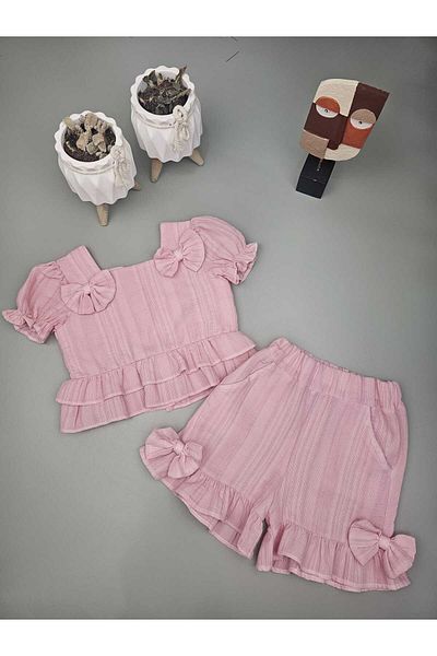 VİYOLİNA Shorts Suit with Bow Detail