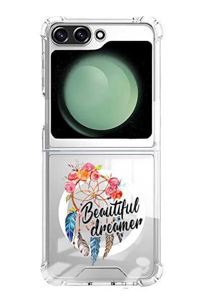 Theodor غلاف لهاتف Samsung Galaxy Z Flip 5 متوافق مع MagSafe، جراب مقاوم للصدمات بتصميم حالم جميل