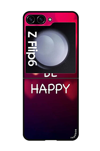 Theodor جراب واقٍ مضاد للخدش والصدمات لهاتف Samsung Galaxy Z Flip 6 كن سعيدًا