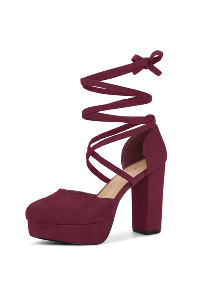 Allegra Elegant platform sandals with thick heels, Red, size 40