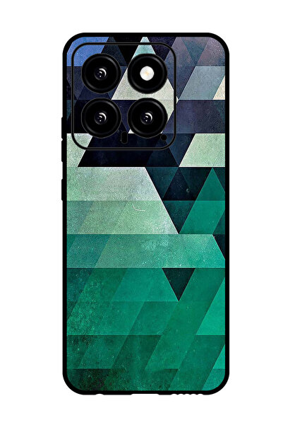 Theodor جراب واقٍ مضاد للخدش والصدمات لهاتف Xiaomi 14 بنمط مثلث ألوان بحرية