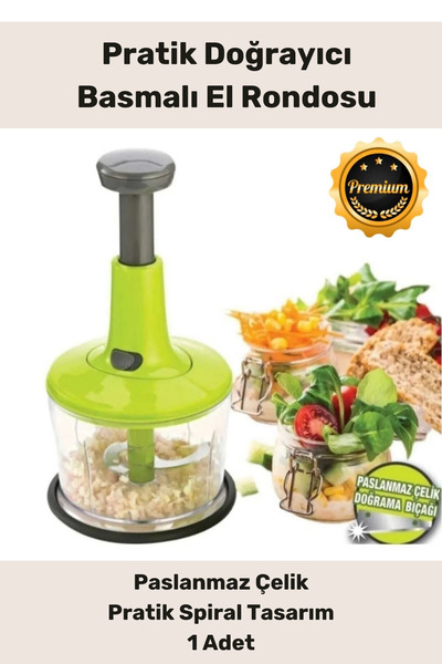 PeraNova Special Series Portable Press Handheld Rondo Blender with Stainless Blades Vegetable Fruit Onion Chopper