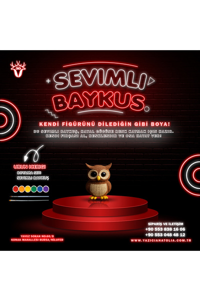 Genel Markalar Sevimli Baykuş Figürü (Boyama Seti Hediyeli)
