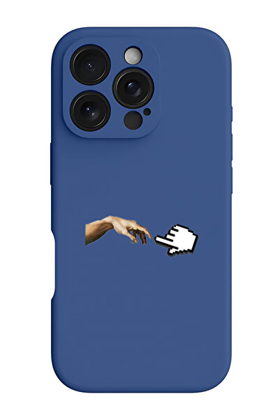 Theodor جراب سيليكون سائل مقاوم للصدمات لهاتف iPhone 16 Pro Max أزرق - مؤشر م...