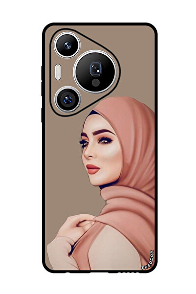 Theodor جراب واقٍ مضاد للخدش والصدمات لهاتف هواوي بيورا 70 برو بلس، فتاة محجبة 2