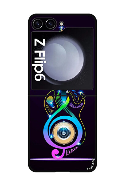 Theodor جراب واقٍ مضاد للخدش والصدمات لهاتف Samsung Galaxy Z Flip 6 جيتار موسيقي