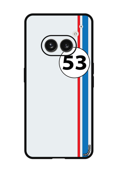 Theodor جراب واقٍ مضاد للخدش والصدمات لهاتف Nothing Phone (2a) بخطوط حمراء وز...