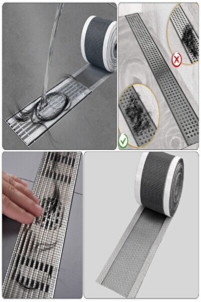 Evvano مصفاة تصريف للحمام بطول 4 أمتار - مصفاة تصريف للحشرات