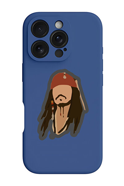 Theodor iPhone 16 Pro Blue Protective Liquid Silicone Shockproof Case - Pirate