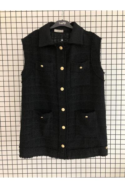 Armine Broken Button Closure Pocket Vest Autumn-Winter