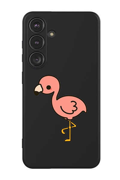 Theodor غطاء حماية سائل من السيليكون المقاوم للصدمات لهاتف سامسونج جالاكسي S24 (أسود) - فلامنجو