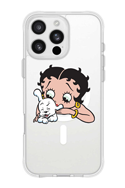 Theodor جراب ماج سيف لهاتف آيفون 16 برو، غطاء ممتص للصدمات مقاوم للصدمات - بيتي بوب مع كلب