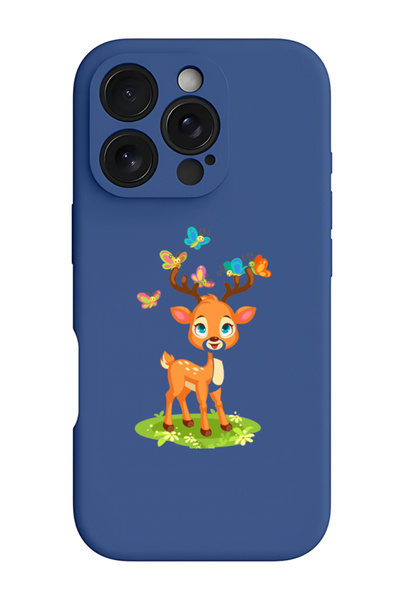 Theodor غطاء حماية سيليكون سائل مقاوم للصدمات لجهاز iPhone 16 Pro أزرق - غزال