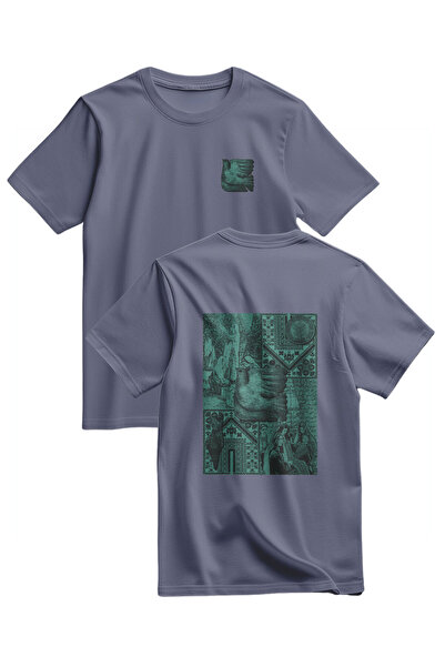 Zaytoon Unisex κοντομάνικο μπλουζάκι με στάμπα περιστέρι και αντίκες κολάζ S έως 2xl T300032