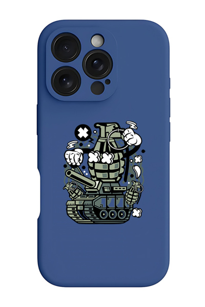 Theodor iPhone 16 Pro Max Blue Protective Liquid Silicone Shockproof Case - g...