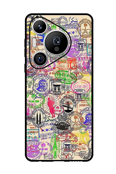 Theodor جراب واقٍ مضاد للخدش والصدمات لهاتف هواوي بيورا 70 مع ختم جواز السفر