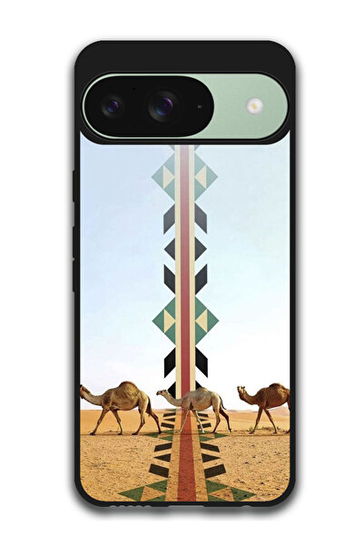 Theodor جراب واقٍ مضاد للخدش والصدمات لهاتف Google Pixel 9، تصميم جمل يمشي