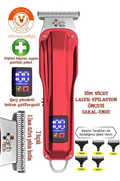 Artıtech Tıraş Makinesi Şarjlı LCD Ekran Professıonal Ar-0087A (Saç Sakal Düz...