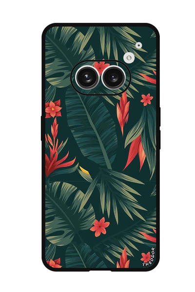 Theodor جراب واقٍ مضاد للخدش والصدمات لهاتف Nothing Phone (2a) أوراق خضراء