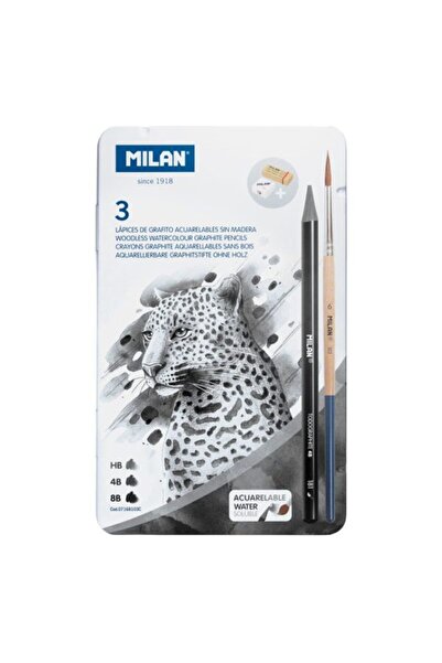 Milan Soluble Graphite Pencil, Eraser, Brush & Sharpener Included, Material W...