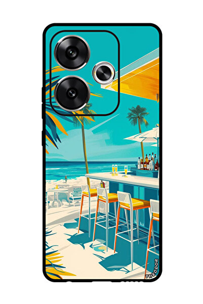 Theodor جراب حماية لهاتف Xiaomi Redmi Turbo 3، رسم لبار على الشاطئ