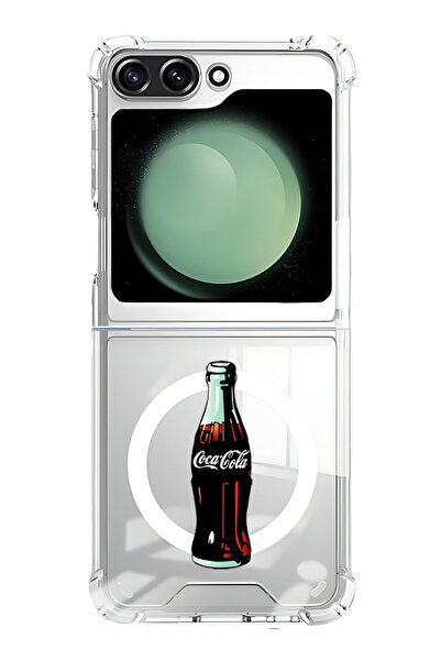 Theodor غلاف لهاتف Samsung Galaxy Z Flip 6 متوافق مع MagSafe، غطاء ممتص للصدمات مقاوم للصدمات من كوكاكولا