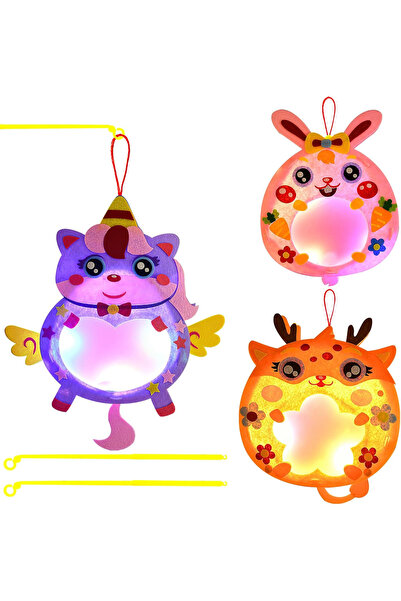 DAWRIS Meșteșuguri pentru copii cu felinar, set de 3 felinare