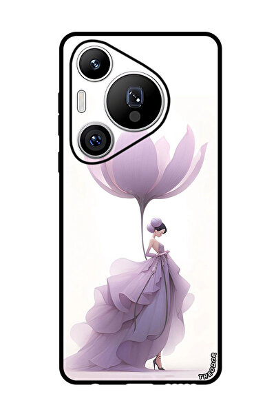 Theodor جراب واقٍ مضاد للخدش والصدمات لهاتف هواوي بيورا 70 برو بلس للنساء، تصميم زهور