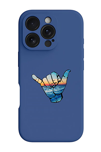 Theodor iPhone 16 Pro Max Blue Protective Liquid Silicone Shockproof Case - H&